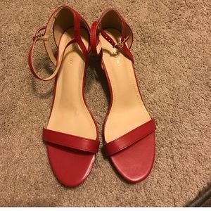 Red Kitten Sandal Heels